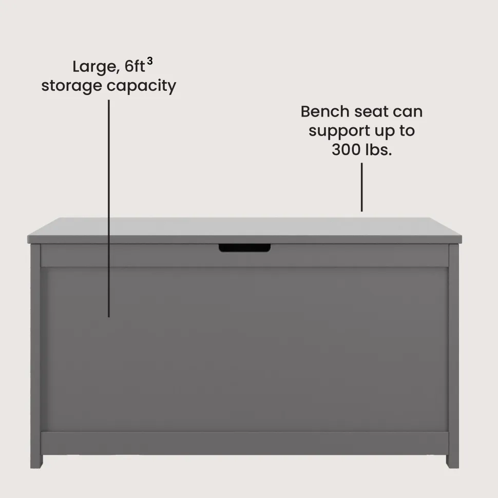 Harmony 33" Kids Toy Box, Cool Gray