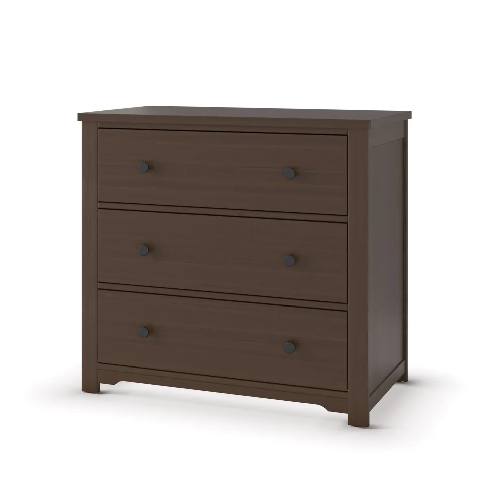 Harmony 3-Drawer Dresser with Changing Table Topper, Brushed Truffle
