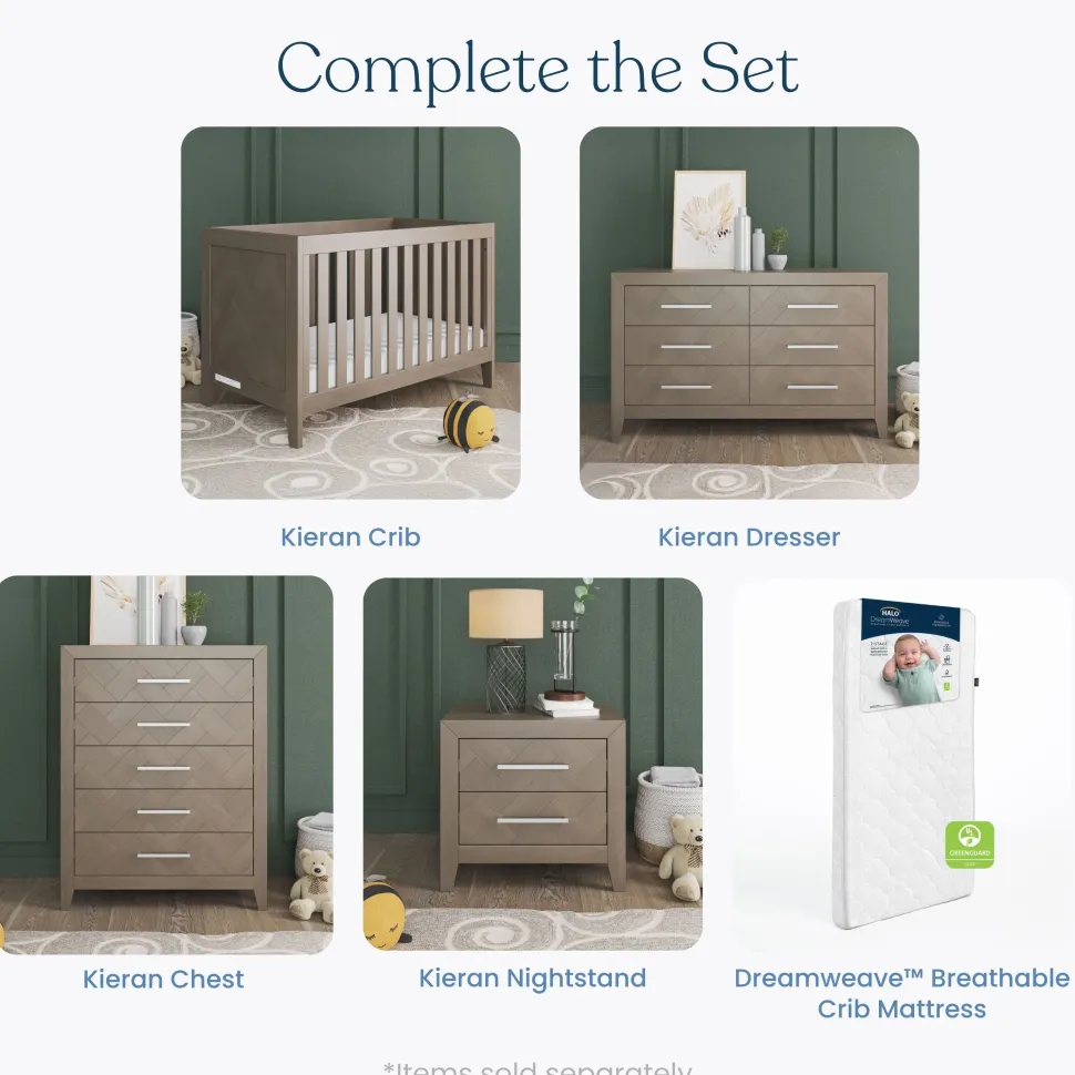 Kieran 6-Drawer Double Dresser, Crescent Gray