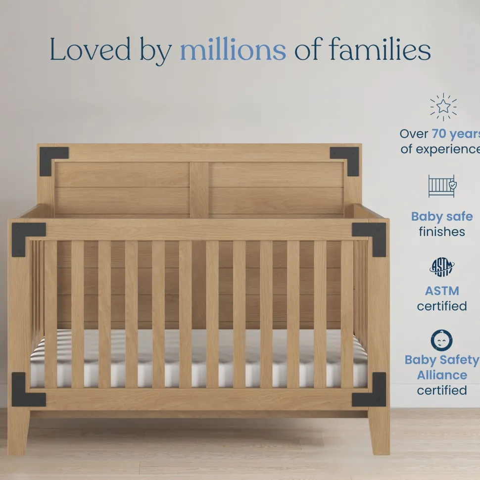 Lucas 4-in-1 Convertible Crib, Nutmeg