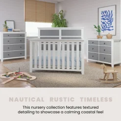 Ocean Grove Double Dresser, White/Gray
