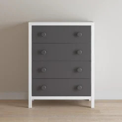 Orbit 4 Drawer Chest, Ebony/Matte White