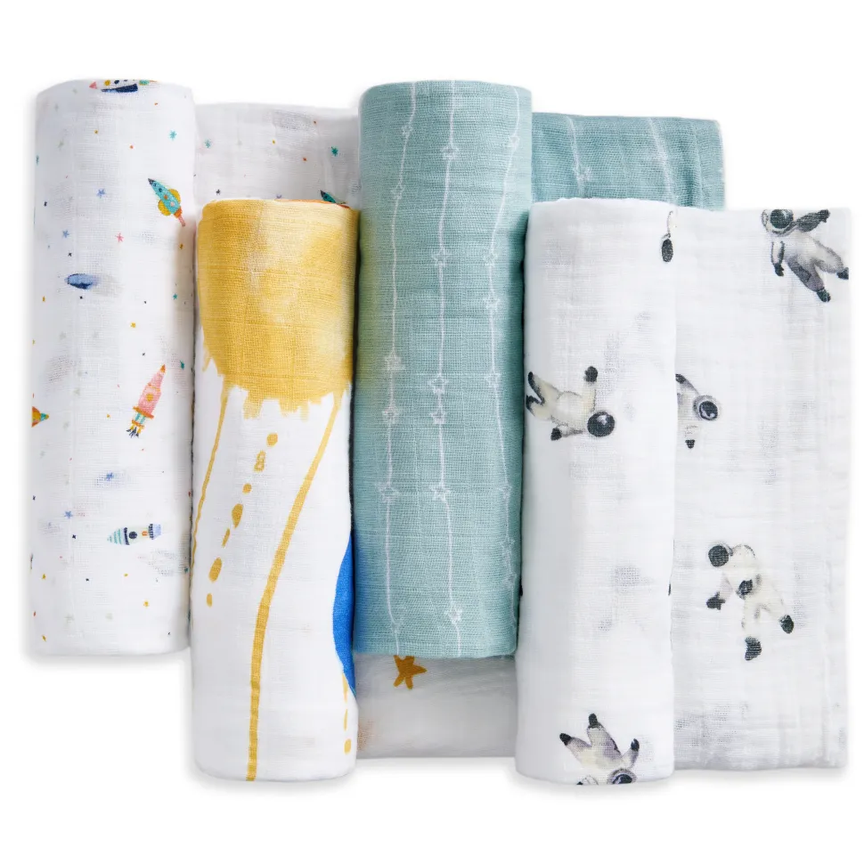 organic cotton muslin swaddle blanket 4 pack