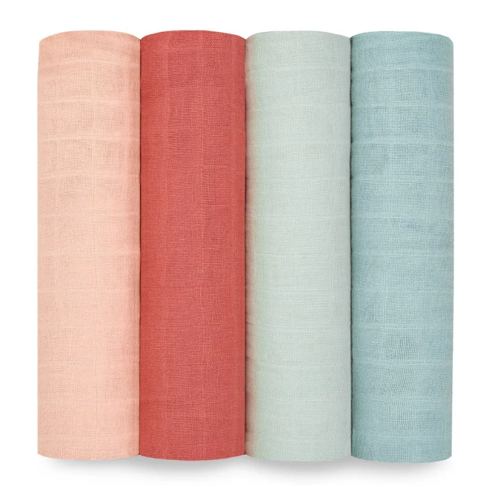 organic cotton muslin swaddle blanket 4 pack