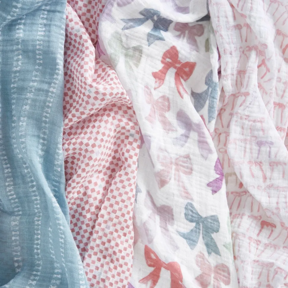 organic cotton muslin swaddle blanket 4 pack