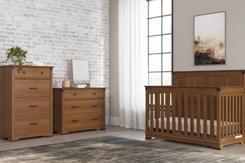 Redmond Full Panel 4-in-1 Convertible Crib, Coach Cherry