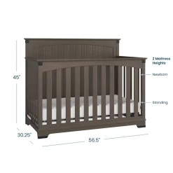 Redmond Full Panel 4-in-1 Convertible Crib, Dapper Gray