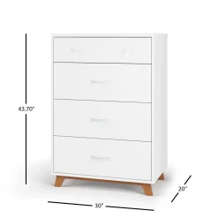 Soho 4 Drawer Chest, White/Natural