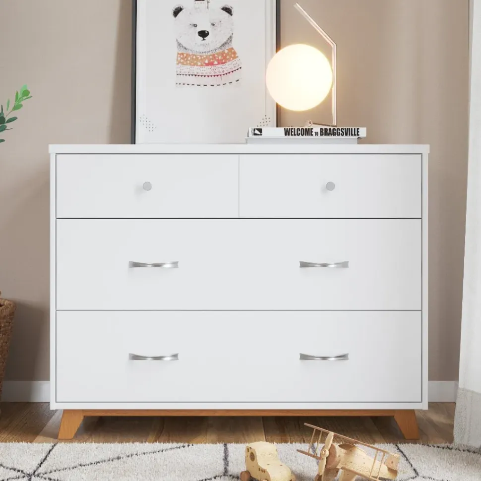 Soho 3-Drawer Dresser, White/Natural