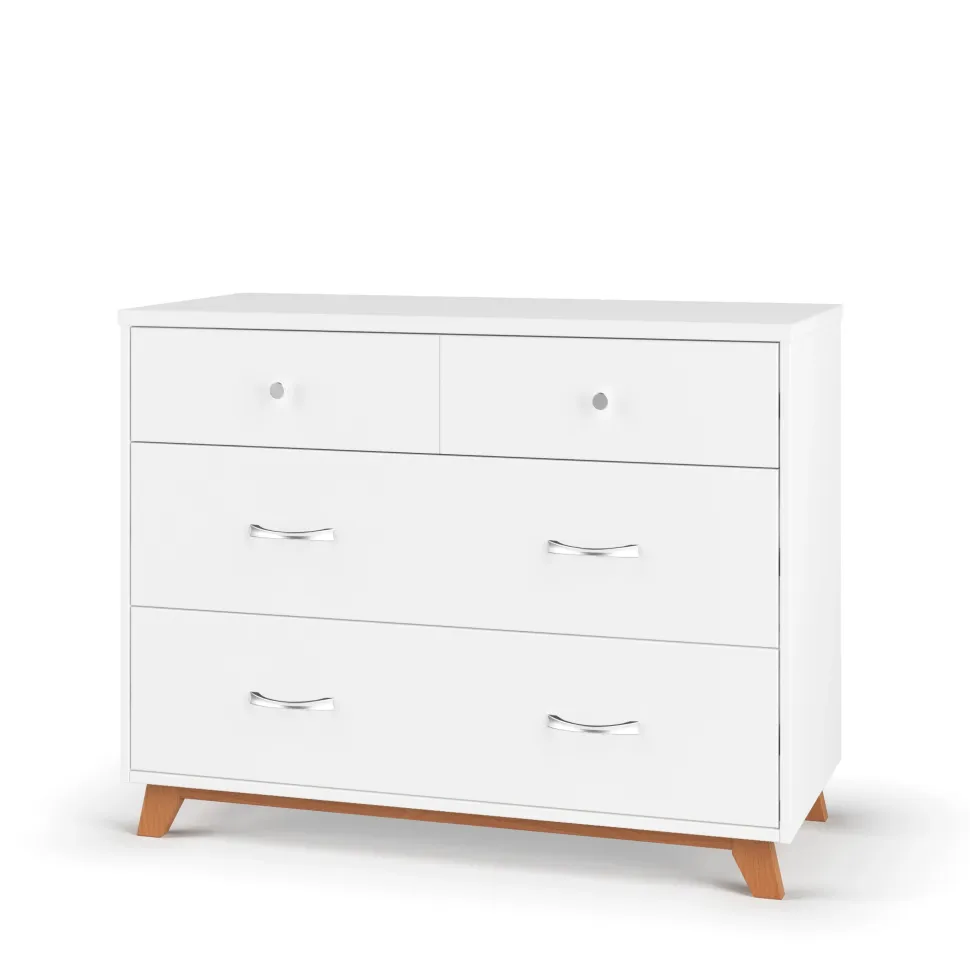Soho 3-Drawer Dresser, White/Natural
