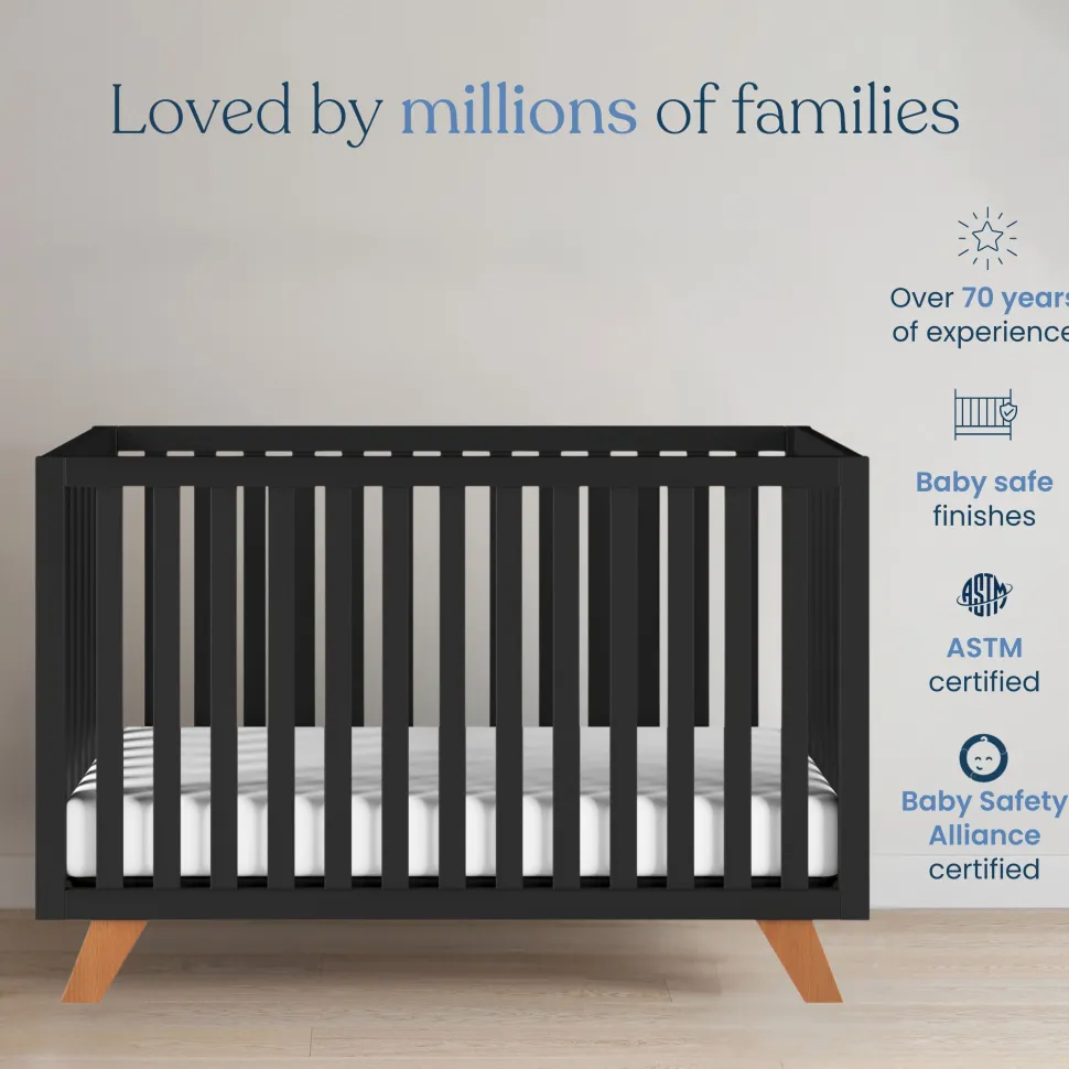 Soho 4-in-1 Convertible Crib, Ebony