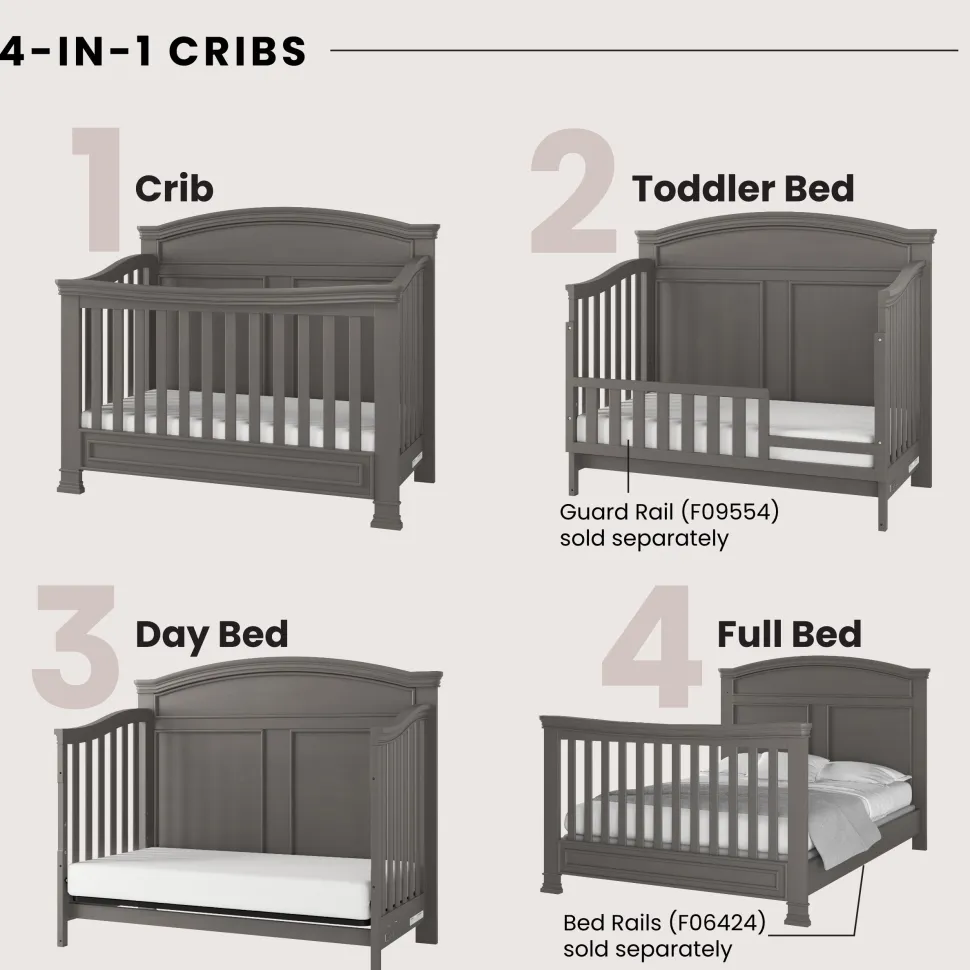 Westgate 4-in-1 Convertible Crib, Chelsea Grey