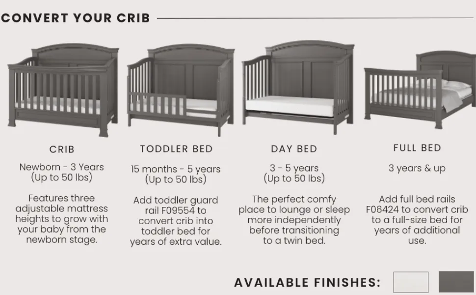 Westgate 4-in-1 Convertible Crib, Chelsea Grey